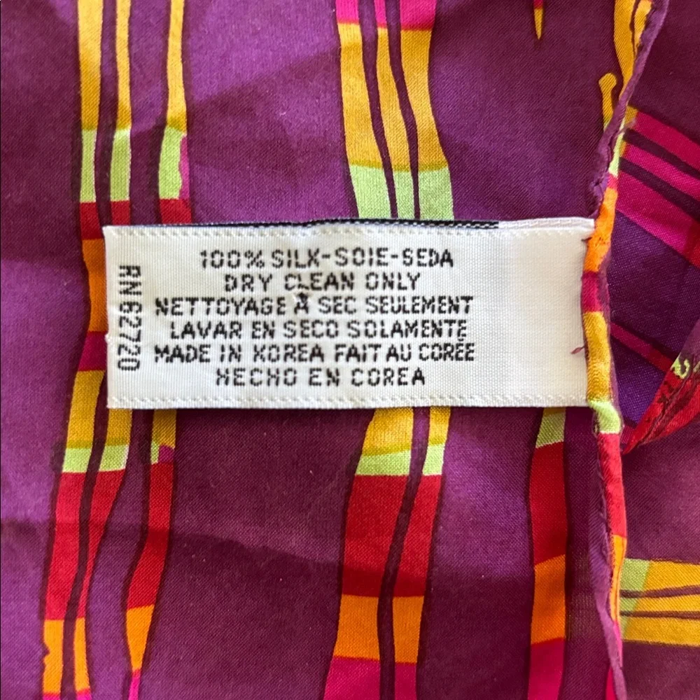 100% Silk Scarf Excellent Condition